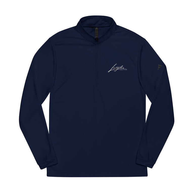 Adidas Embroidered Quarter-Zip Pullover — Lightweight White Performance Top