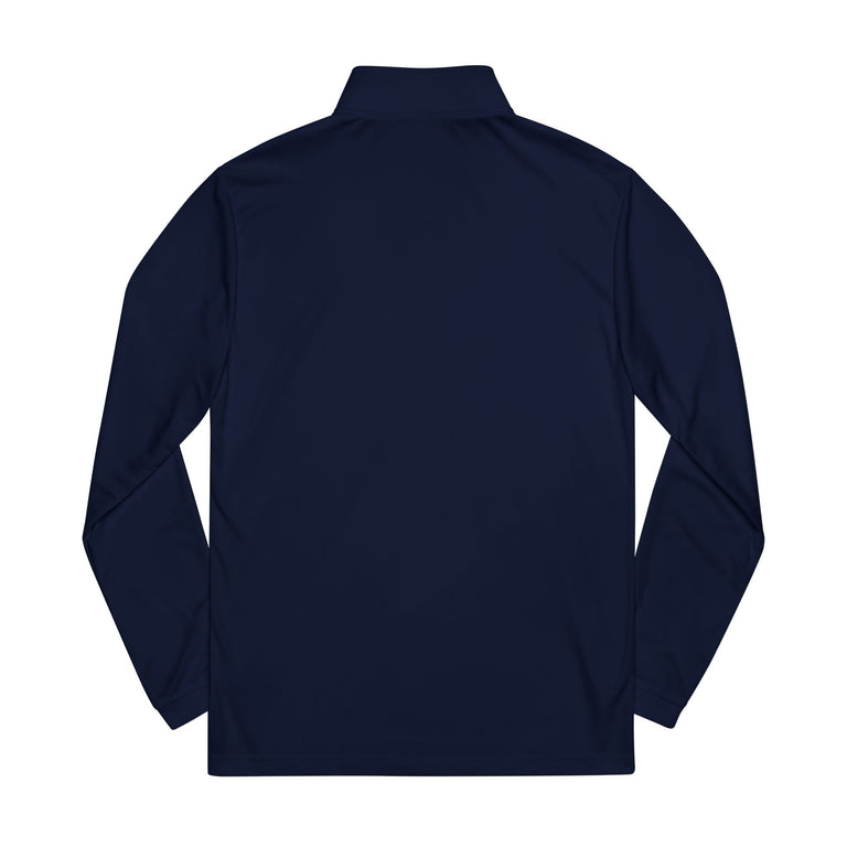 Adidas Embroidered Quarter-Zip Pullover — Lightweight White Performance Top