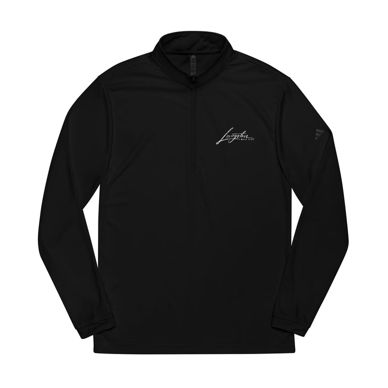 Adidas Embroidered Quarter-Zip Pullover — Lightweight White Performance Top
