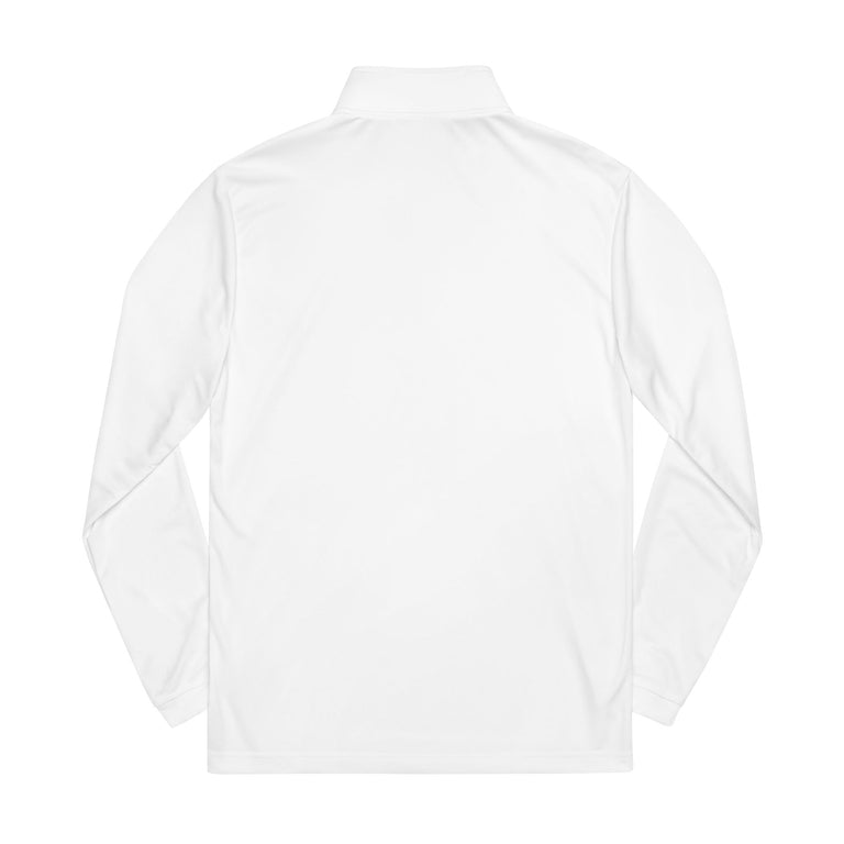 Adidas Embroidered Quarter-Zip Pullover — Lightweight White Performance Top