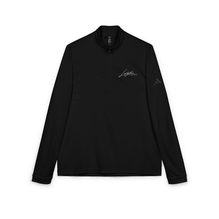 Adidas Embroidered Quarter-Zip Pullover — Lightweight White Performance Top
