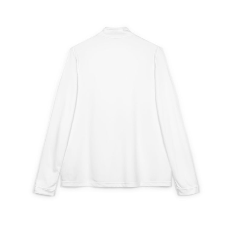 Adidas Embroidered Quarter-Zip Pullover — Lightweight White Performance Top